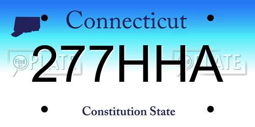 277HHA Connecticut License Plate