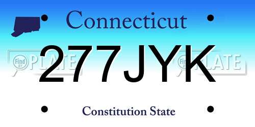 277JYK Connecticut License Plate