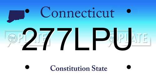 277LPU Connecticut License Plate
