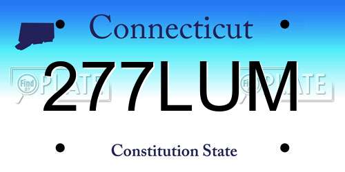 277LUM Connecticut License Plate