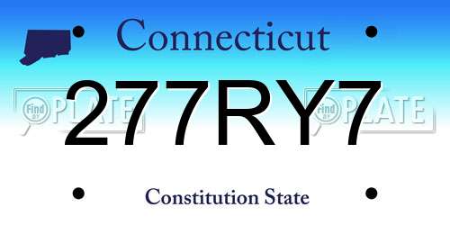 277RY7 Connecticut License Plate