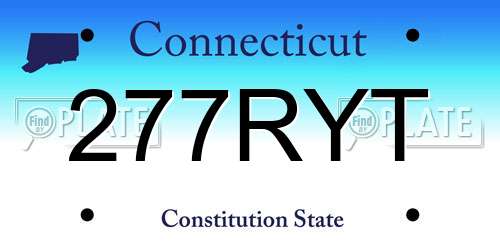 277RYT Connecticut License Plate