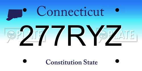 277RYZ Connecticut License Plate