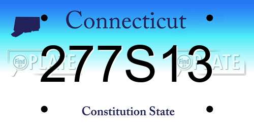 277S13 Connecticut License Plate