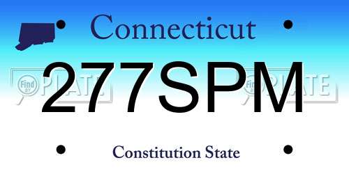 277SPM Connecticut License Plate