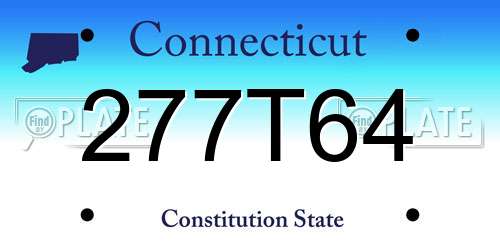 277T64 Connecticut License Plate