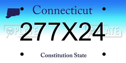 277X24 Connecticut License Plate