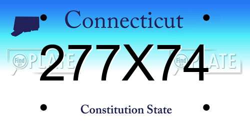 277X74 Connecticut License Plate