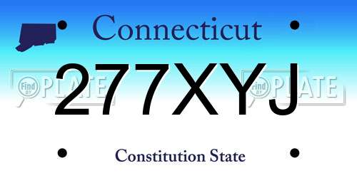 277XYJ Connecticut License Plate