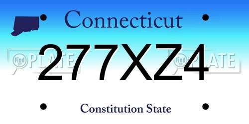 277XZ4 Connecticut License Plate