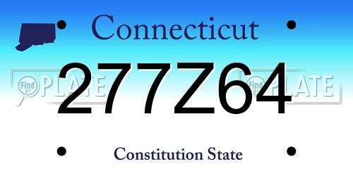 277Z64 Connecticut License Plate