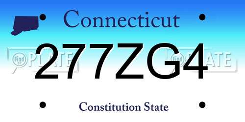 277ZG4 Connecticut License Plate