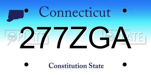 277ZGA Connecticut License Plate