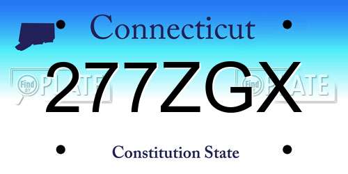 277ZGX Connecticut License Plate