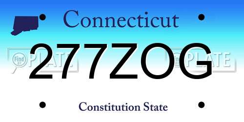 277ZOG Connecticut License Plate