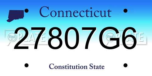 27807G6 Connecticut License Plate