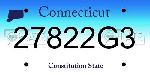 27822G3 Connecticut License Plate