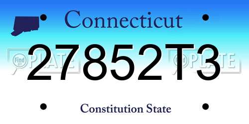 27852T3 Connecticut License Plate