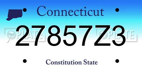 27857Z3 Connecticut License Plate