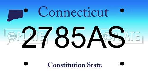2785AS Connecticut License Plate
