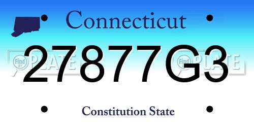27877G3 Connecticut License Plate