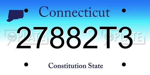 27882T3 Connecticut License Plate