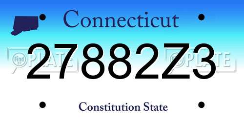 27882Z3 Connecticut License Plate