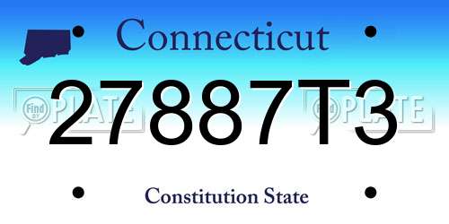 27887T3 Connecticut License Plate