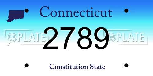 2789 Connecticut License Plate