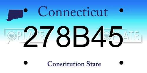 278B45 Connecticut License Plate