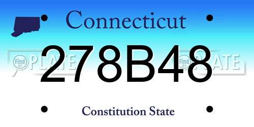 278B48 Connecticut License Plate