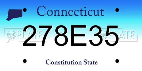 278E35 Connecticut License Plate