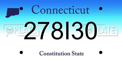 278I30 Connecticut License Plate