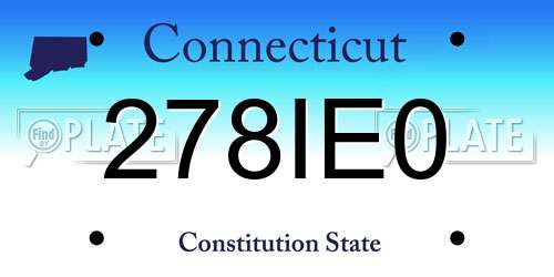 278IE0 Connecticut License Plate