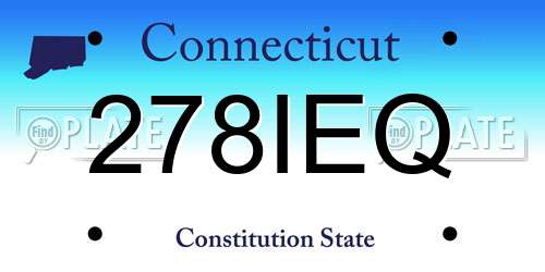 278IEQ Connecticut License Plate