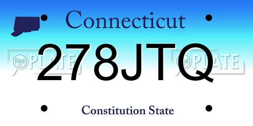 278JTQ Connecticut License Plate