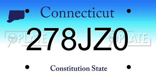 278JZ0 Connecticut License Plate