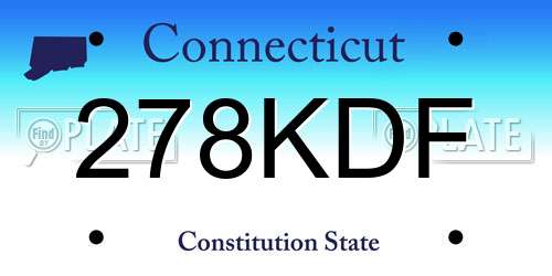 278KDF Connecticut License Plate