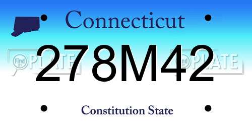 278M42 Connecticut License Plate