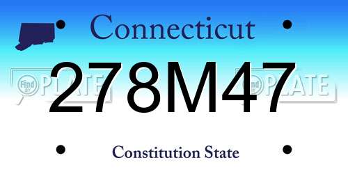 278M47 Connecticut License Plate