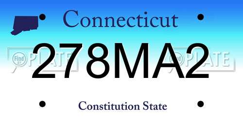 278MA2 Connecticut License Plate