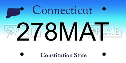 278MAT Connecticut License Plate