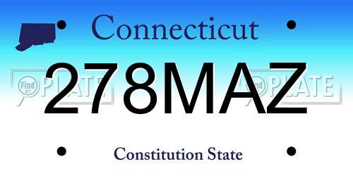 278MAZ Connecticut License Plate