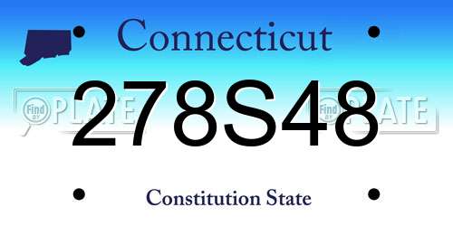 278S48 Connecticut License Plate