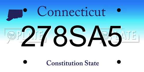 278SA5 Connecticut License Plate