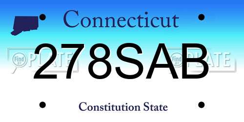 278SAB Connecticut License Plate