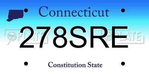 278SRE Connecticut License Plate