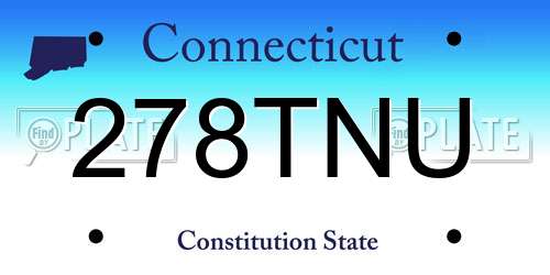 278TNU Connecticut License Plate