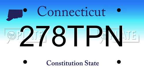 278TPN Connecticut License Plate