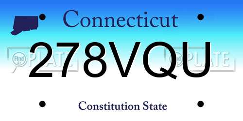 278VQU Connecticut License Plate